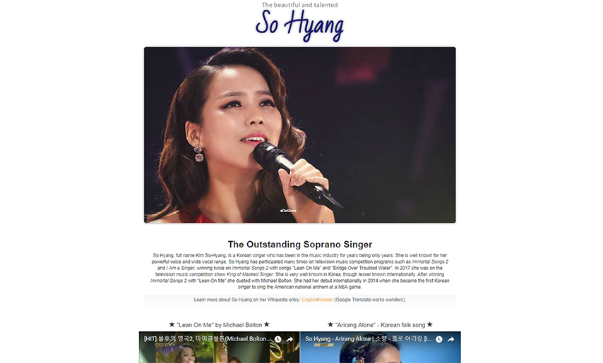 So Hyang Tribute Page